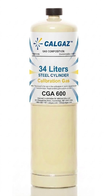 Toluene Calibration Gas C7H8 140 PPM Balance Nitrogen in a 34 Liter Steel Disposable Cylinder