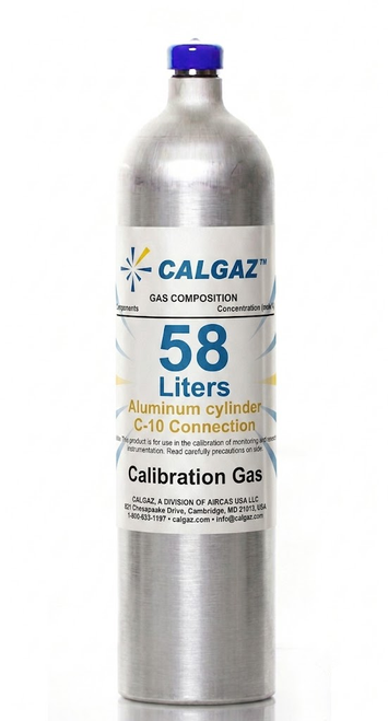 Carbon Dioxide Calibration Gas CO2 2.5% Balance Air in a 58 Liter Aluminum Cylinder