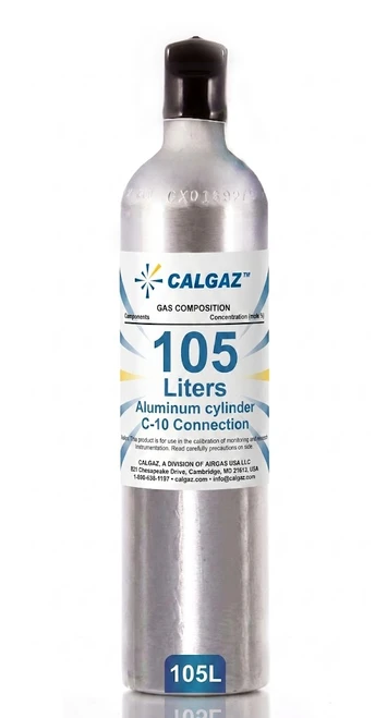 Ethylene Calibration Gas C2H4 50 PPM Balance Nitrogen in a 105 Liter Cylinder C-10 Connection