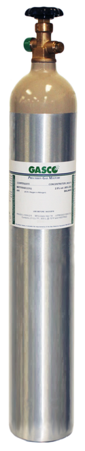 GASCO 327 Mix, Carbon Monoxide 1000 PPM, Oxygen 2.0%, Balance Nitrogen in a 600 Liter Aluminum Cylinder