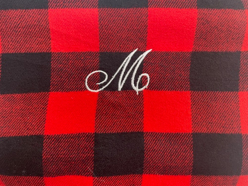 We can embroider one letter or a whole name with lots of fonts to choose from.