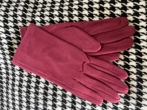 Shown here with Faux Suede Burgundy Gloves.