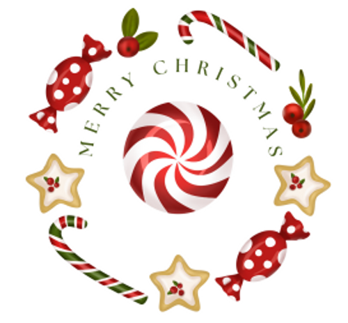 2" Round Stickers - MerryChristmas Candy - 24 stickers 2" Round Stickers - MerryChristmas Candy - 24 stickers