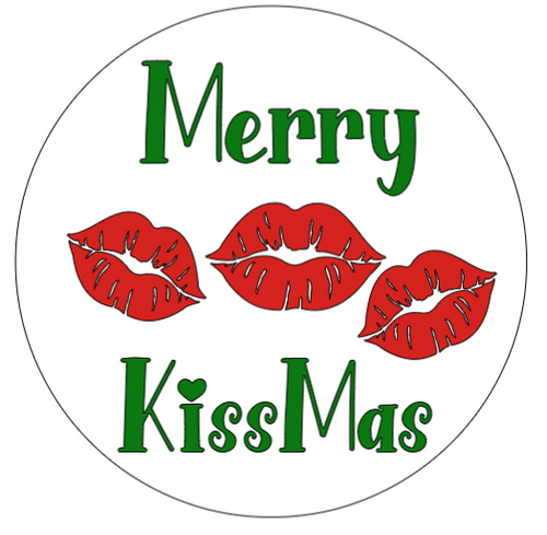 2" Round Stickers - Merry KissMas - 24 stickers 2" Round Stickers - Merry KissMas - 24 stickers
