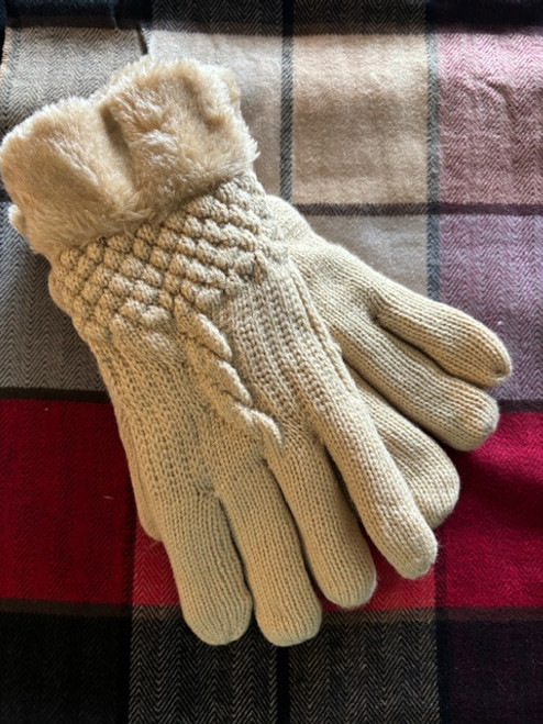 Gloves - Knit Fur Gloves - Knit Fur