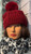 Burgundy Beanie with Animal Print  Scarf