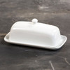 BIA Covered Butter Dish with Knob - White