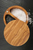 Swissmar Palermo Dual Bin Salt Keeper with Magnetic Lid - Olive Wood