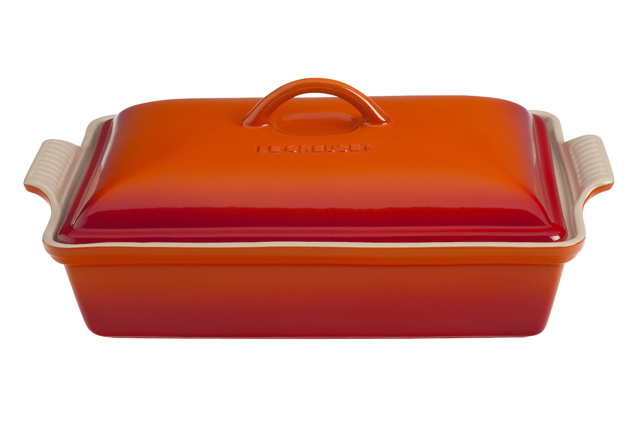 Le Creuset Stoneware Heritage 4 qt. Covered Rectangular Casserole