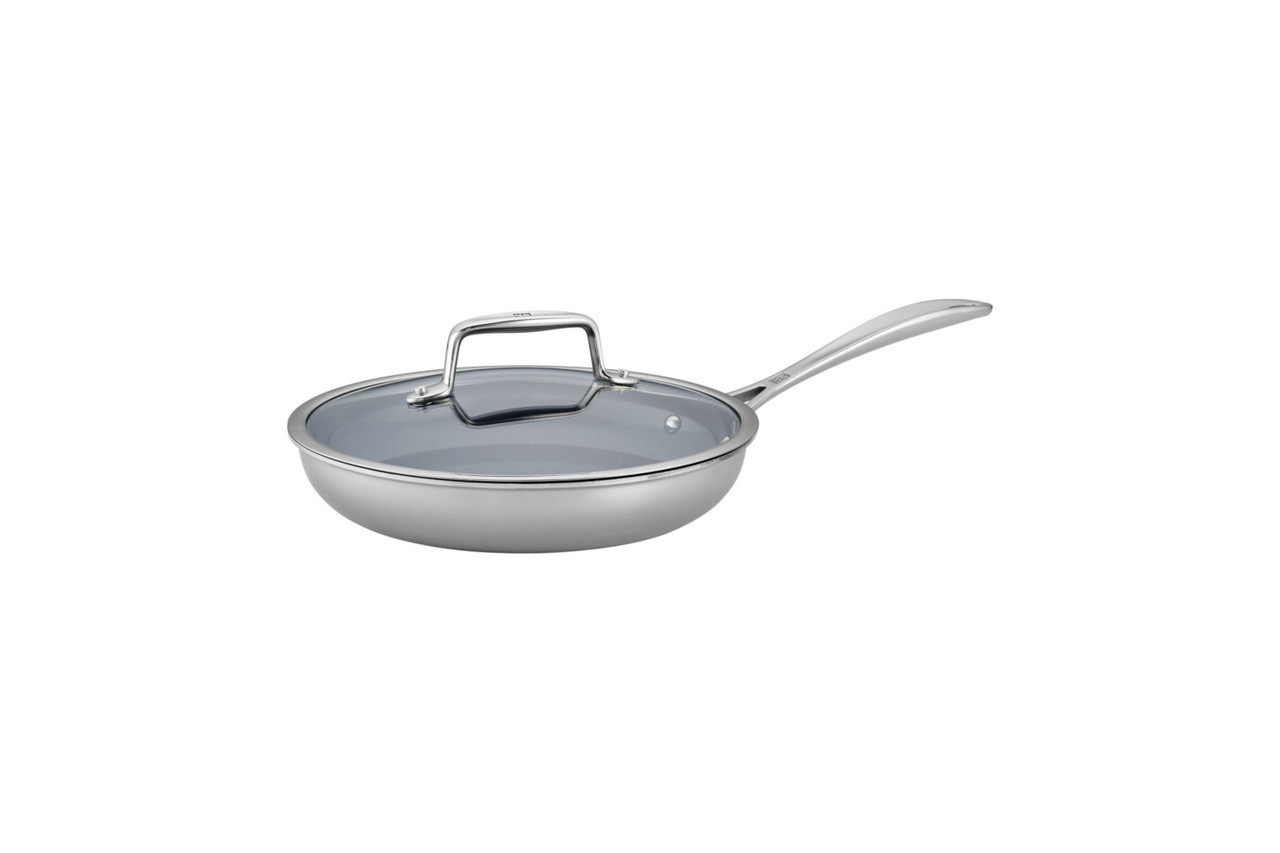 ZWILLING 1 Qt. Stainless Steel Ceramic Non-Stick Sauce Pan, Clad