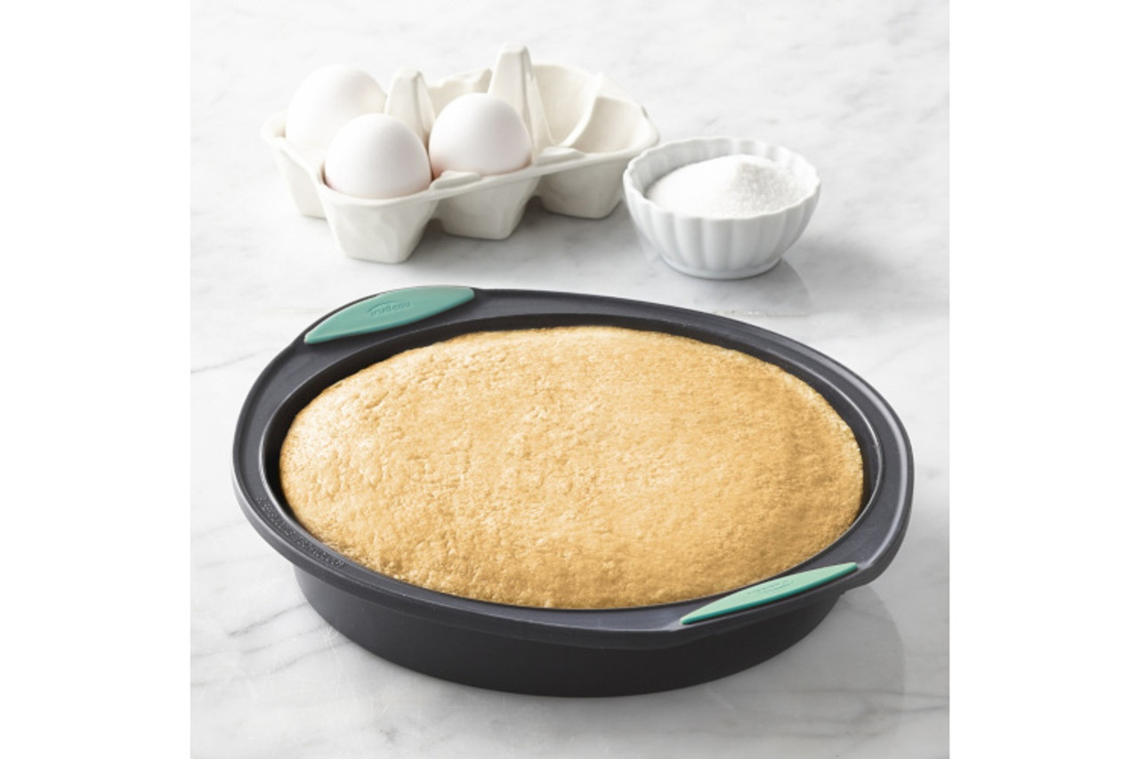 Trudeau Structured Silicone 9 Round Cake Pan - Mint