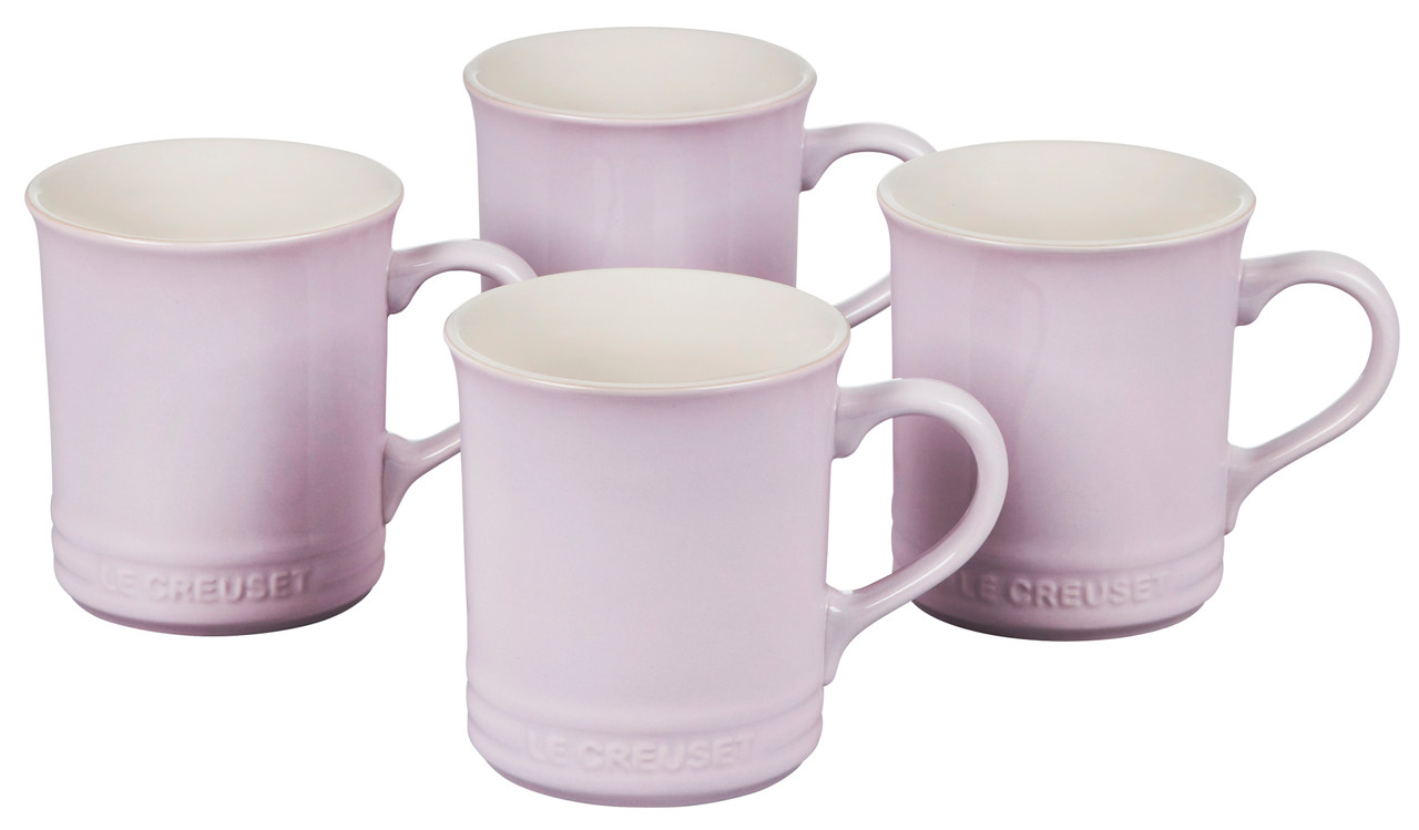 Set of Le Creuset Oyster Colored Coffee Mugs, Set of Grey Le