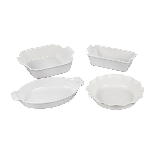 Le Creuset Heritage 4 Piece Bakeware Essential Set - White