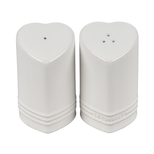 Le Creuset Heart Salt and Pepper Shakers - White