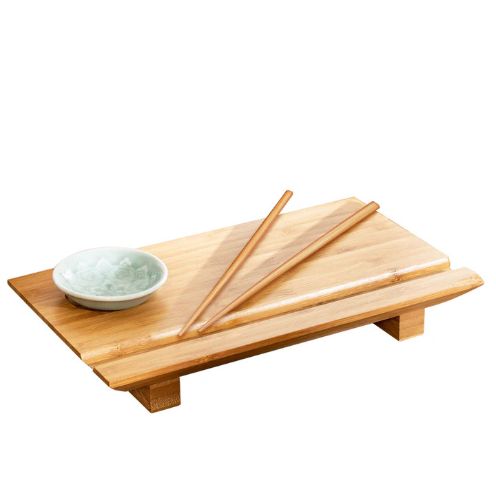 Joyce Chen 55-1106, Bamboo Sushi Board Set, 6-Inch by 10-1/2-Inch - Thumbnail 2
