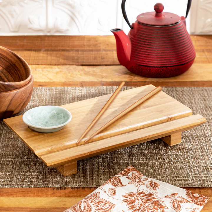 Joyce Chen 55-1106, Bamboo Sushi Board Set, 6-Inch by 10-1/2-Inch - Thumbnail 5