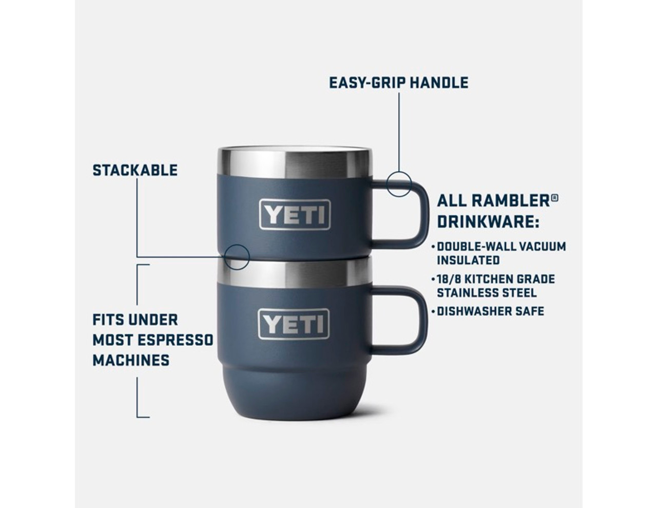 YETI Rambler 6oz Stackable Mugs 2個セット Yeti Rambler 6 oz. Stackable Mugs 2 Pack | Rogers Sporting Goods