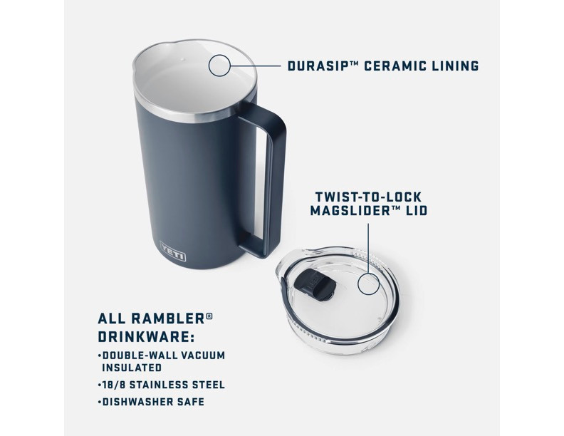 YETI 64 Ounce Rambler Pitcher with Twist Lock Lid