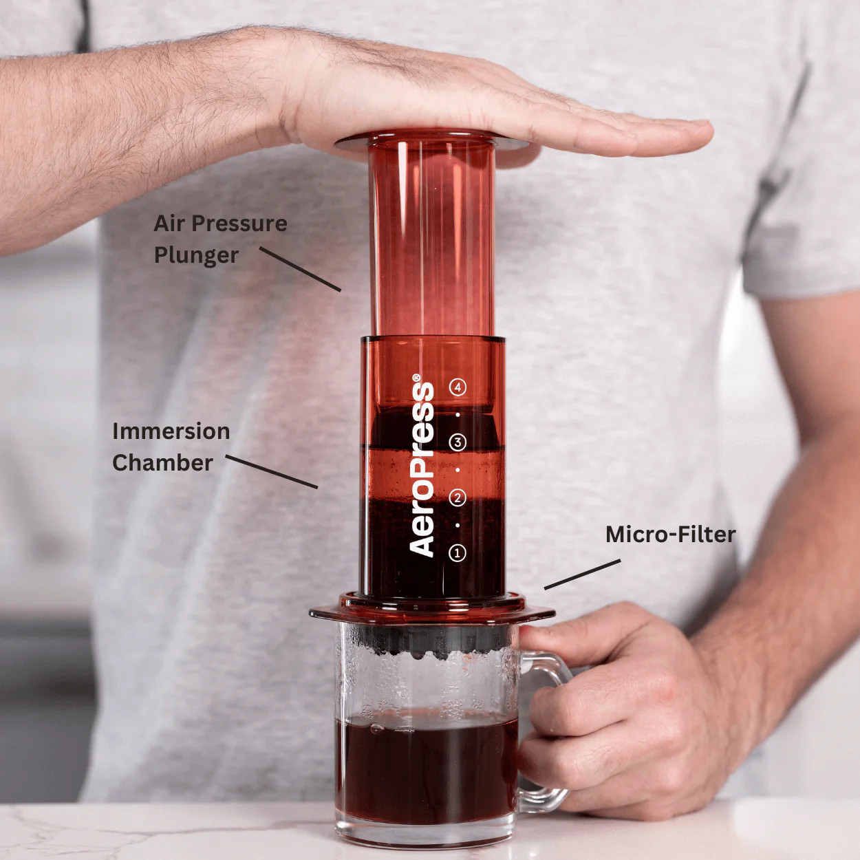 AeroPress Coffee Maker - Clear Colors AeroPress Coffee Maker - Clear Colors