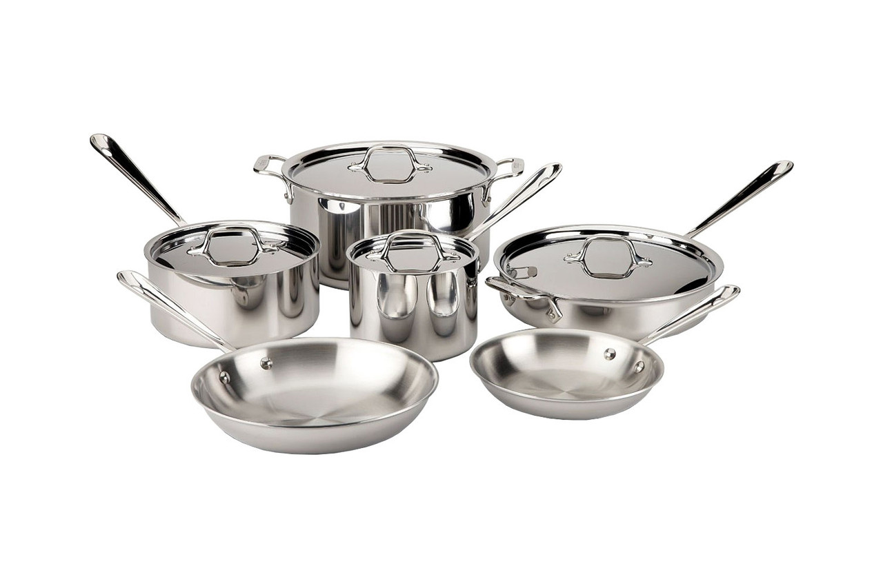 All-Clad d5 Brushed Stainless 10 Piece Cookware Set