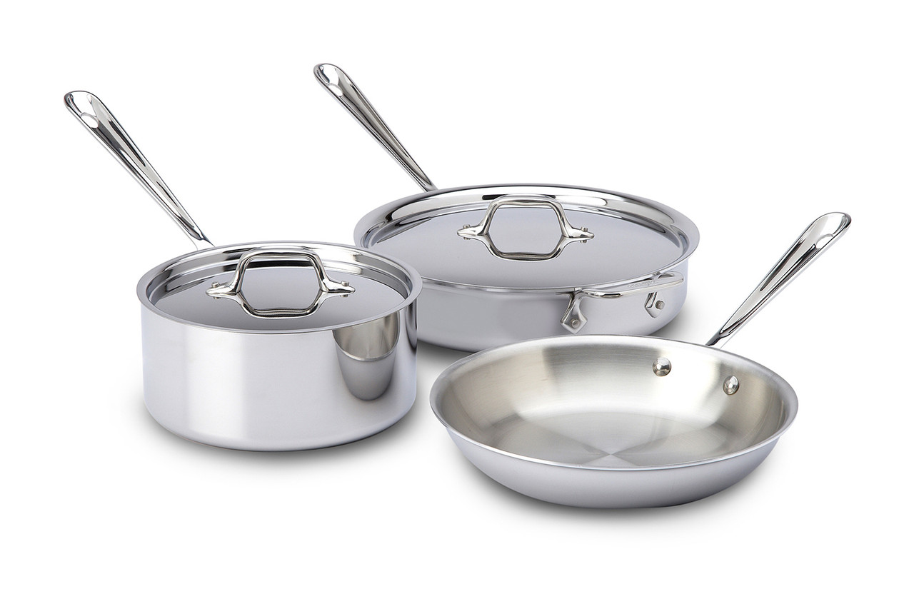 All-Clad D3 Stainless 5 Piece Starter Cookware Set