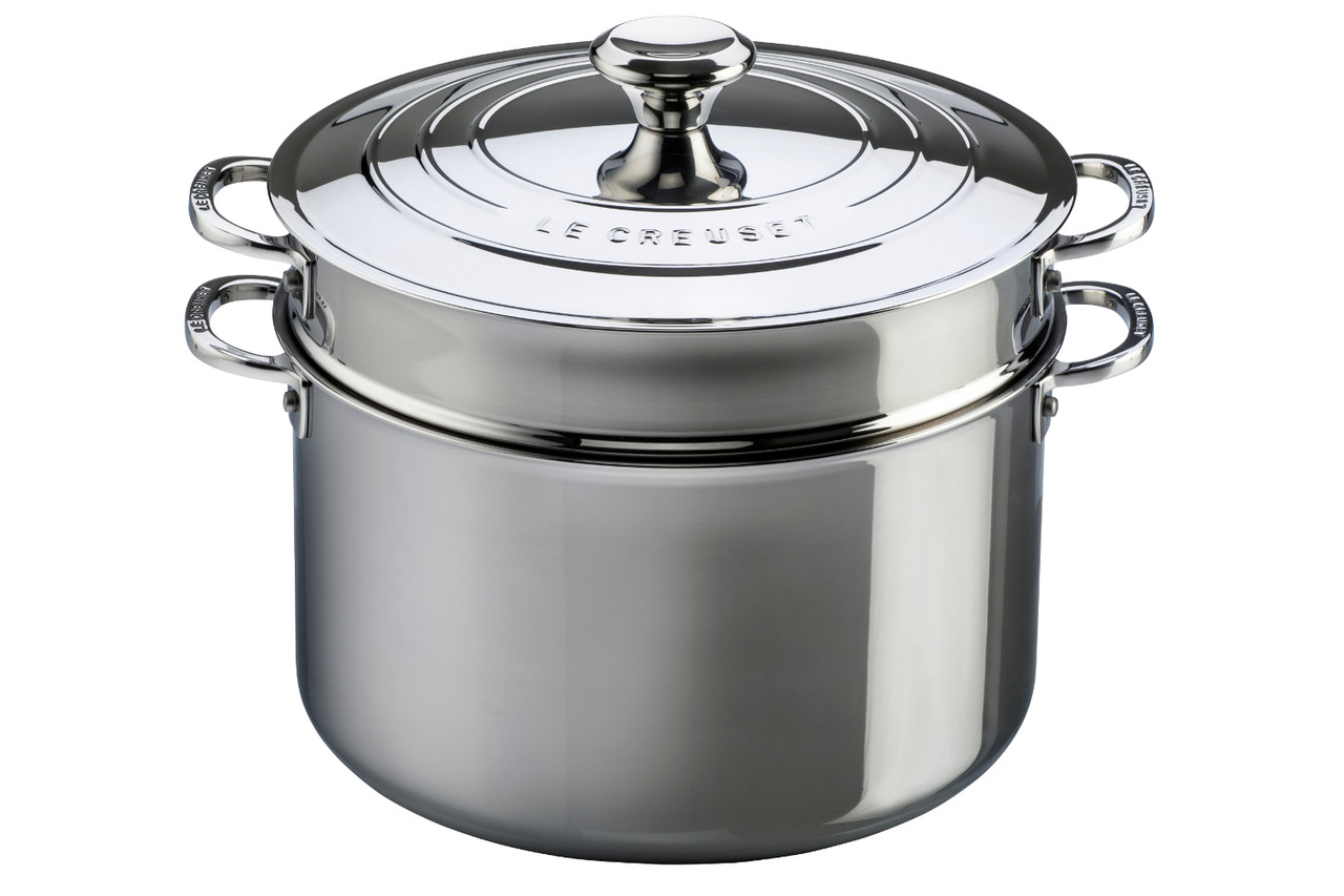 Le Creuset Premium Stainless Steel 9 Quart Stock Pot with Lid and