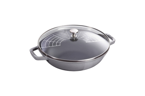 staub cast iron baby wok grey