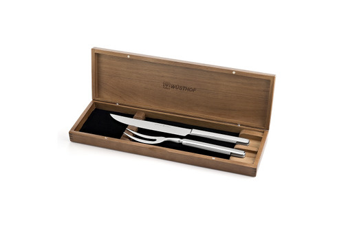 Wusthof Stainless 2-Piece Carving Set in Walnut Box