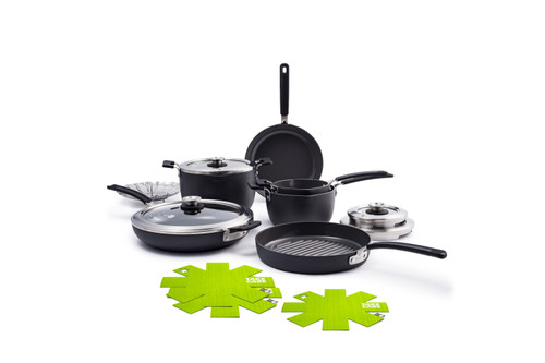 Greenpan Levels Hard Anodized 11 Piece Stackable Ceramic Nonstick Cookware Set
