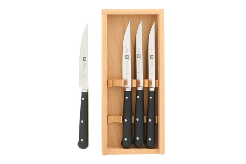 ZWILLING Steak Sets 4-pc, Toro Steak Knife Set in Beechwood presentation box