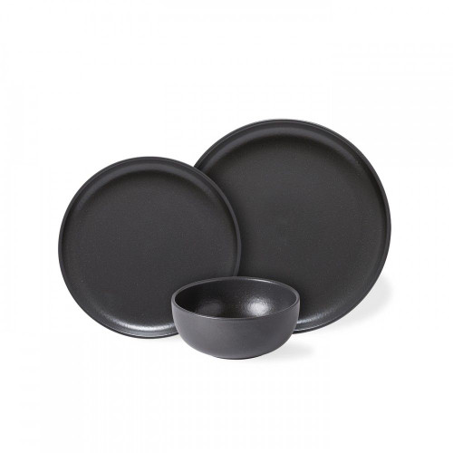 Casafina Pacifica 12 Piece Dinnerware Set With Cereal Bowl - Seed Grey