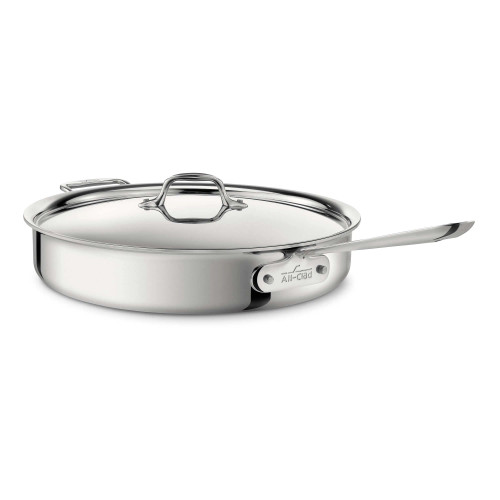 All-Clad D3 Stainless 6 Quart Saute Pan with Lid
