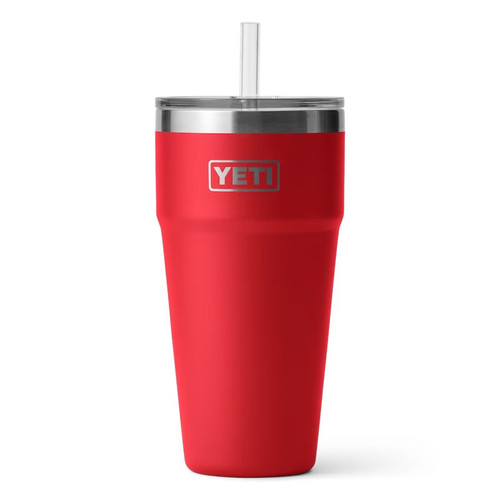 Yeti Rambler 26 Ounce Stackable Cup with Straw Lid - Rescue Red