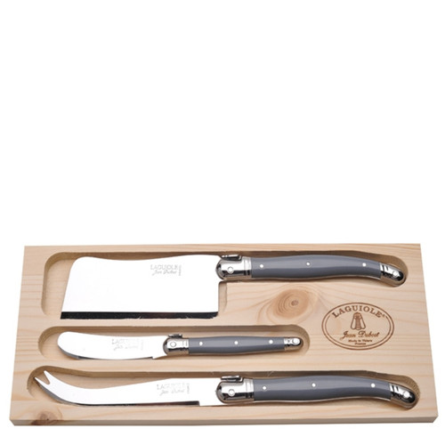 Jean Dubost 3-Piece Cheese Set in Box - Mineral Handles
