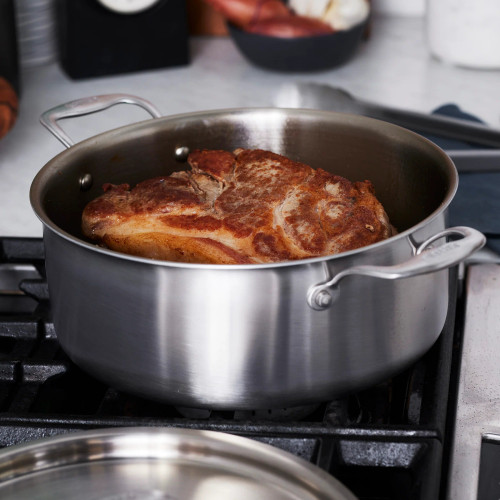 EATER + Heritage Steel Stainless Steel 6 qt. Rondeau with Lid