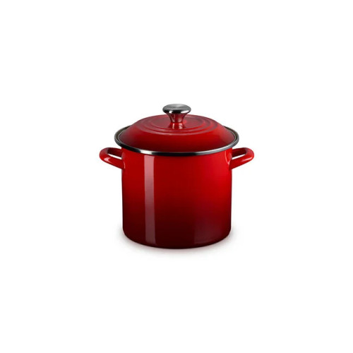 Le Creuset Enamel on Steel Stockpots with Stainless Steel Knobs - Cerise