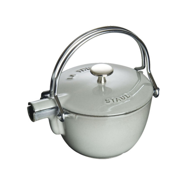 Wolfgang Puck Stainless Steel Petite Kettle and Tea Pot with Infuser - Ivory/Off White