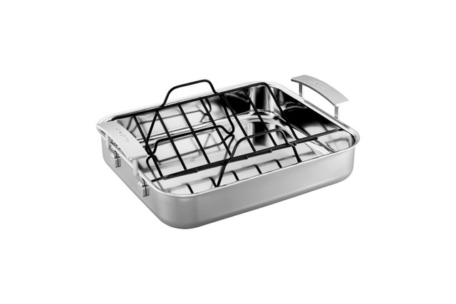 Le Creuset Stainless Steel Roasting Pan with Nonstick Rack 10x14