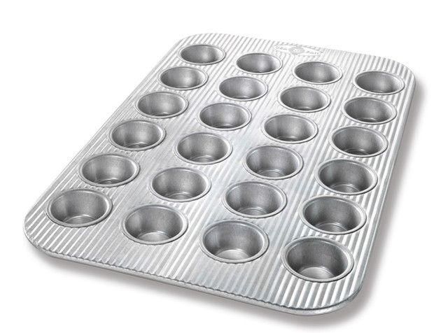 Trudeau Structured Silicone Muffin Pan, 12 Cup, Grey/Mint