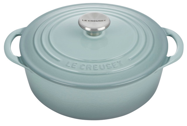 Le Creuset 9.5 Caribbean Blue Enameled Cast Iron Bread Oven +