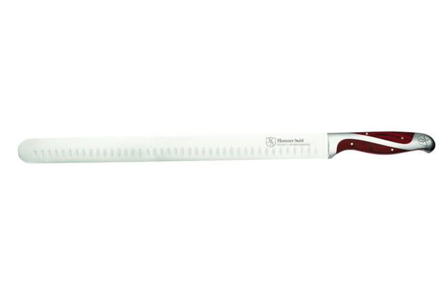 Choice 14 Granton Edge Slicing Knife with White Handle