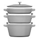 Staub 4 Piece Cast Iron Stackable Set - Graphite Grey