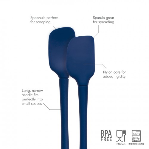 Tovolo Flex-Core Mini Spatula & Spoonula Wood Handle