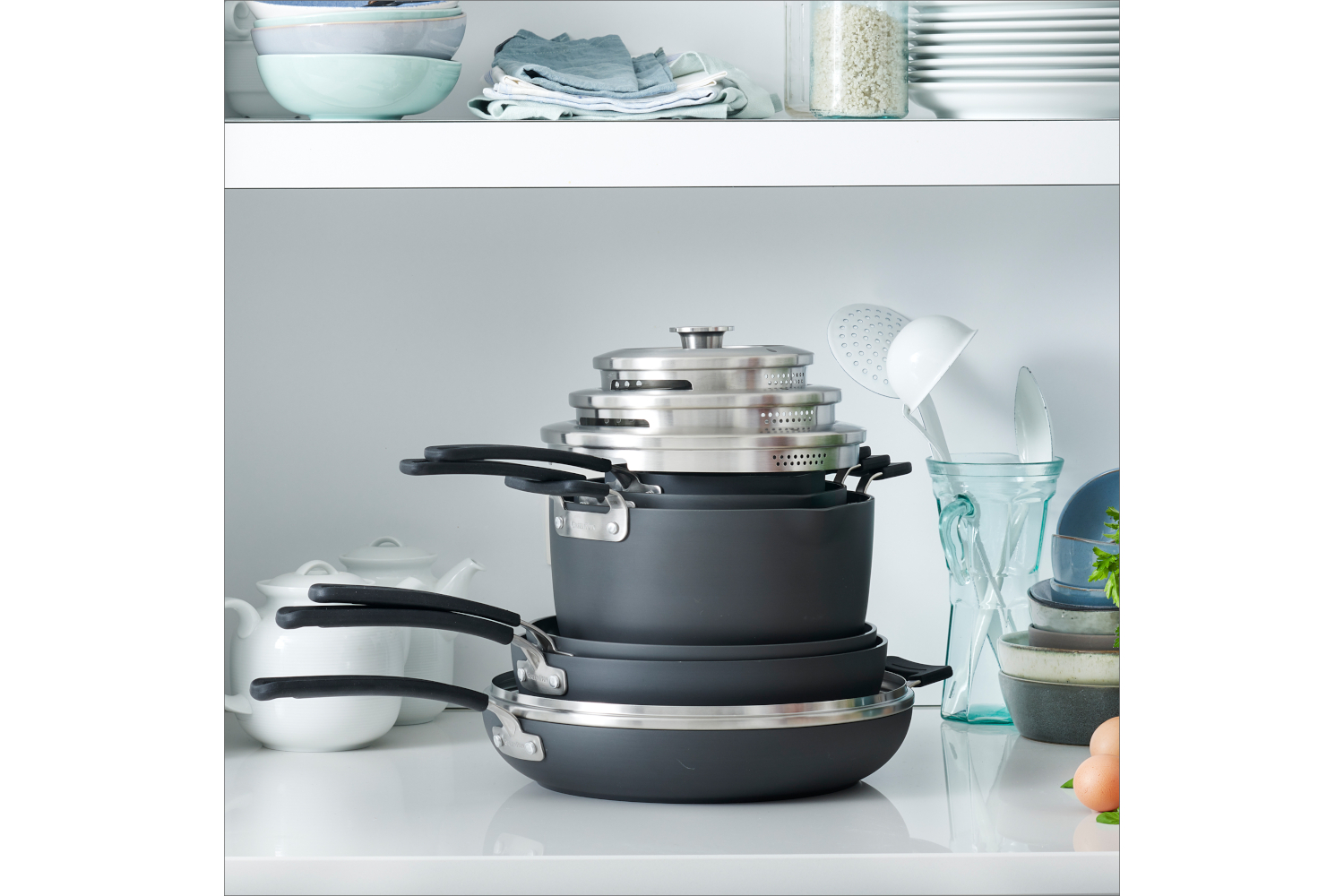 Greenpan Levels Hard Anodized 11 Piece Stackable Ceramic Nonstick