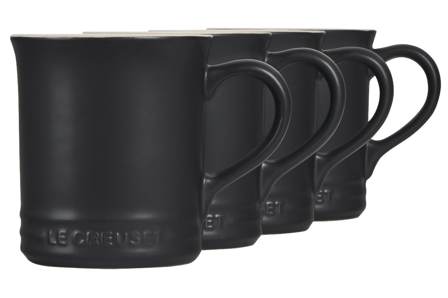 Le Creuset 14 oz. Set of 4 Flame Stoneware Mugs