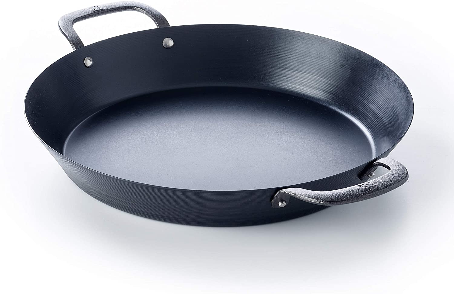 Heritage Steel 13.5-Inch Paella Pan with Lid