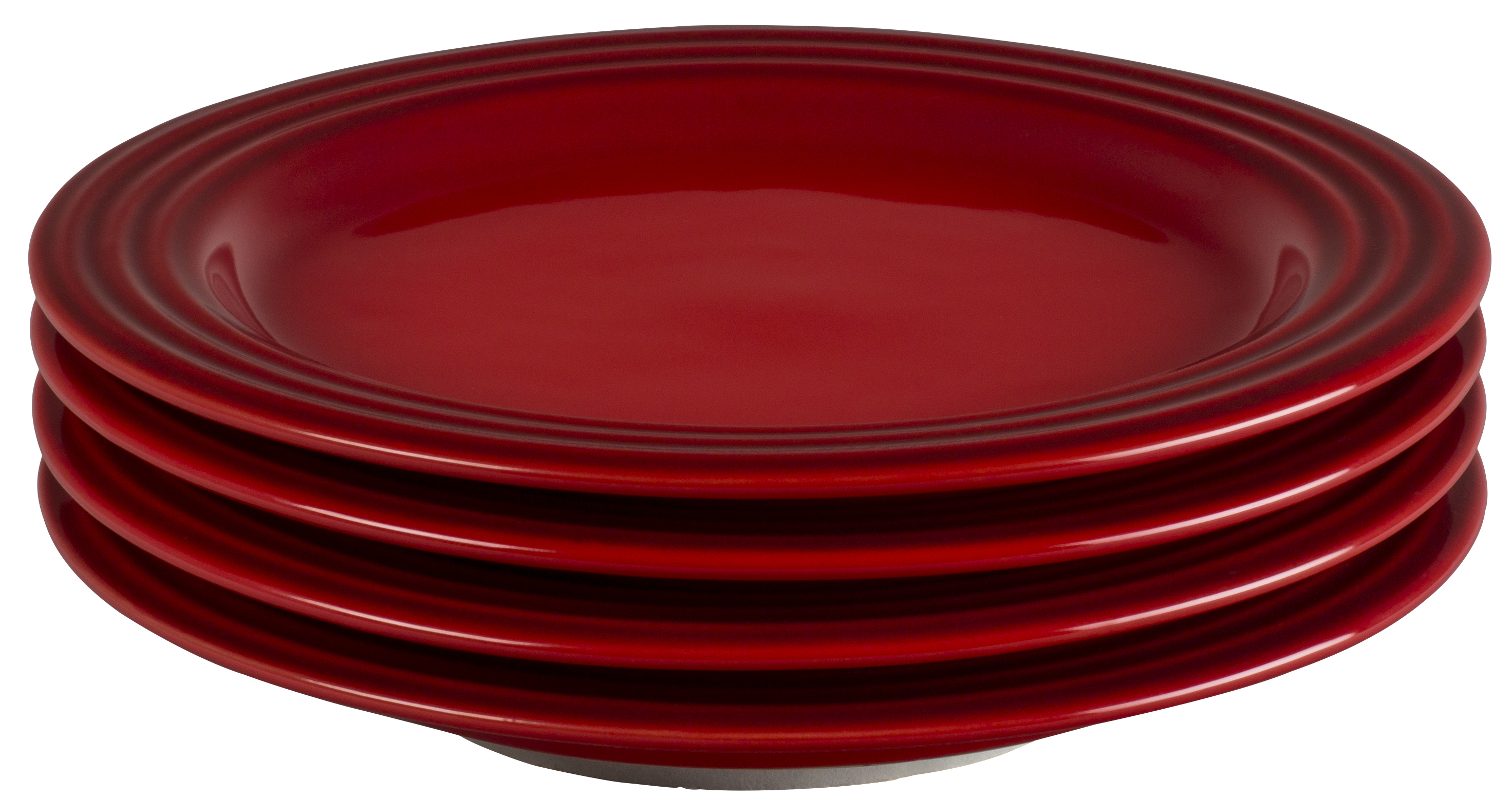Le Creuset Stoneware Set of (4) 8.5 inch Salad Plates - Cerise