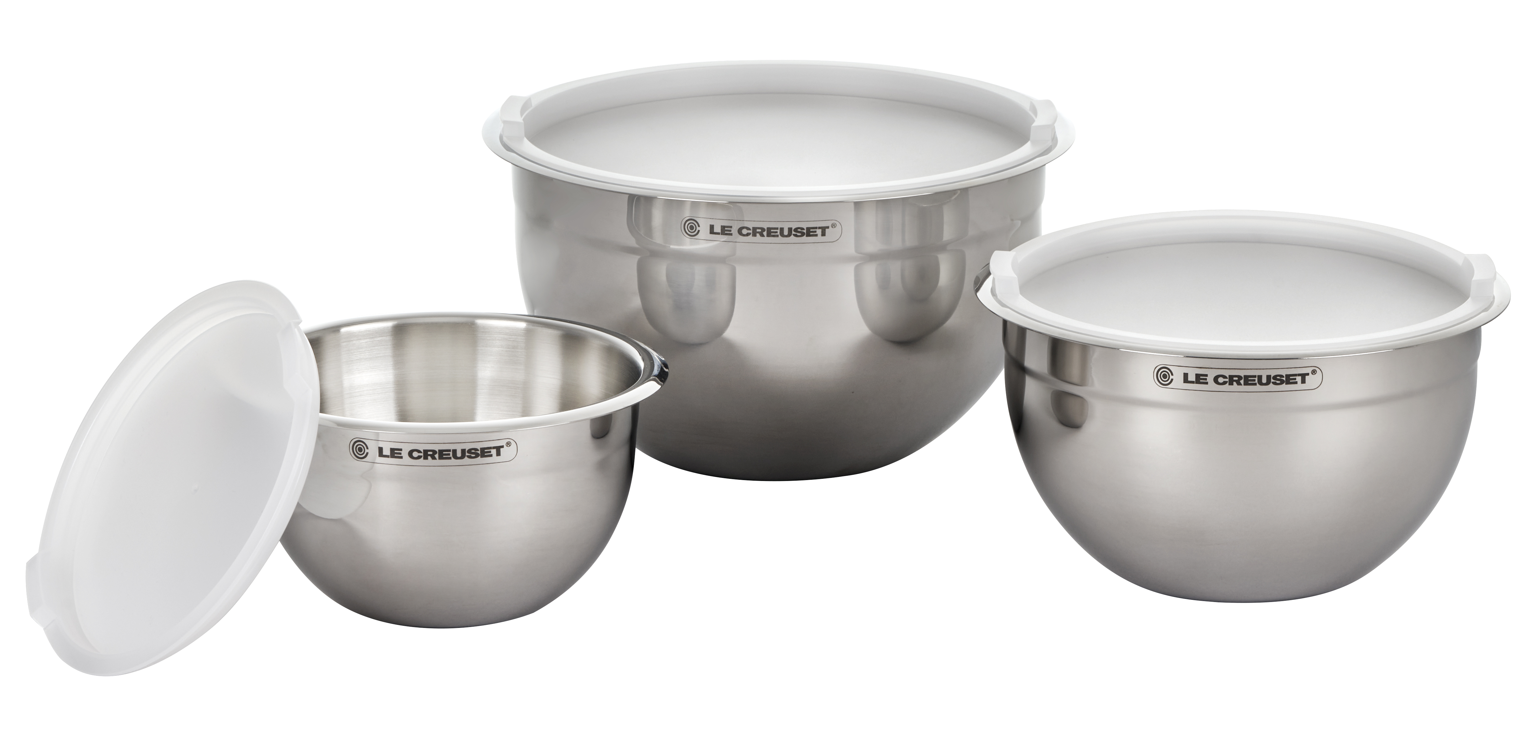 Ovente Premium Stainless Steel Mixing Bowls with Lids, Set of 3