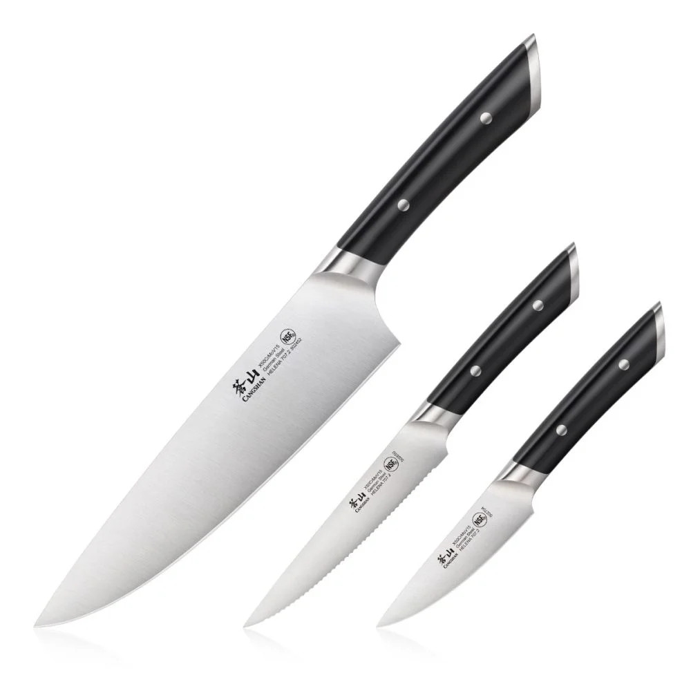 All-Clad Forged Chef's, Utility & Paring Knife Set, Black