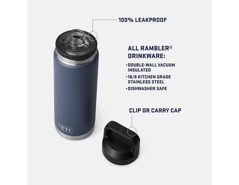 YETI 36 Ounce Rambler Bottle with Chug Cap